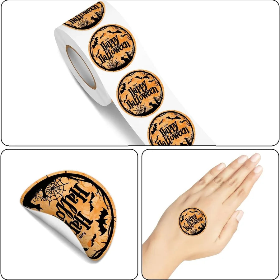 500 Pieces Halloween Festival Celebration Skeleton Non-drying Adhesive Stickers Labels Sealing Stickers Cardstock Material
