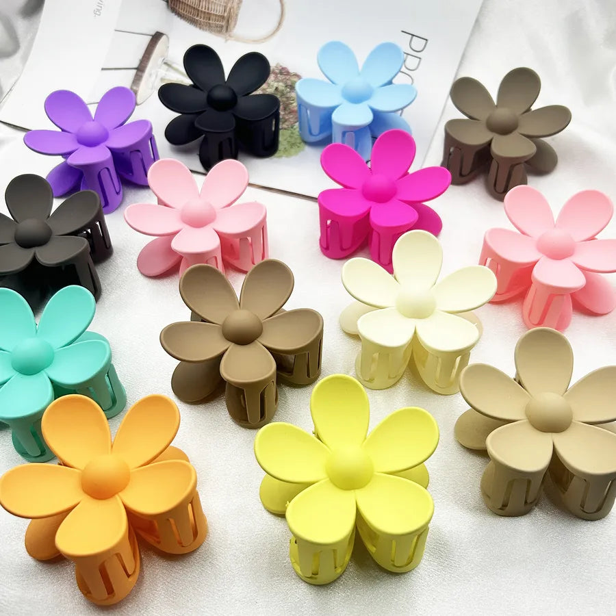 Frosted Flower Hair Clip Back Head Updo Hair Clip Barrettes Ponytail Bun High-Grade Sense Barrettes Shark Clip Wholesale