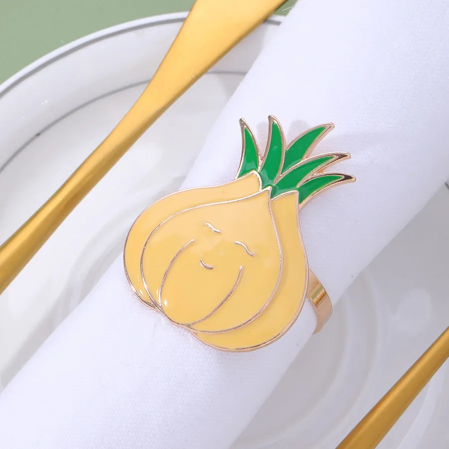 Cute Pastoral Corn Eggplant Vegetable Alloy Napkin ring 1 Piece