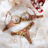 European and American sexy underwear printed embroidery bra suit cross-border  French floral foreign trade gathering