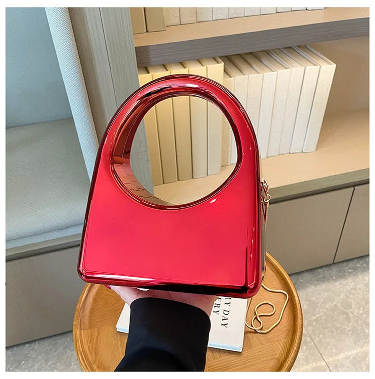 Women's Medium Arylic Solid Color Elegant Square Lock clasp Crossbody Bag