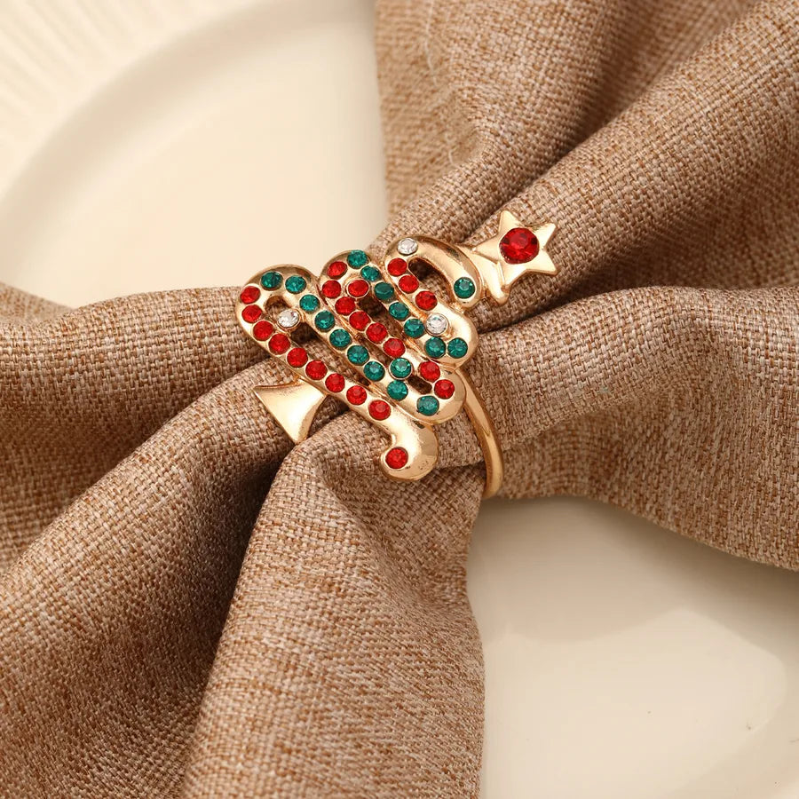 Christmas Casual Elegant Glam Christmas Tree Alloy napkin rings 1 Piece
