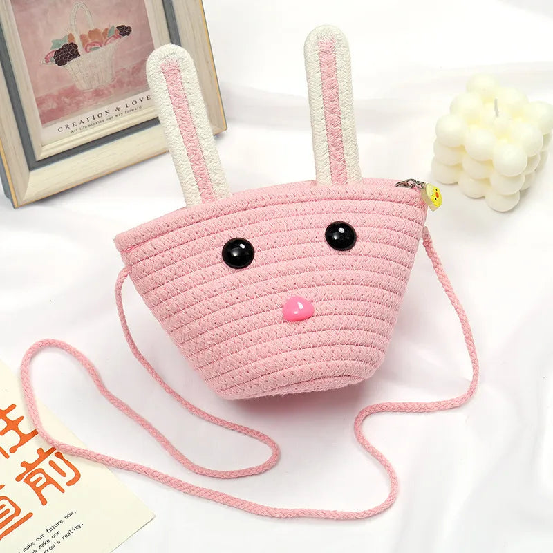 Children's Bag Women's Cute Summer Straw Bag Seaside Woven Bag  New Little Girl Mini Crossbody Coin Purse