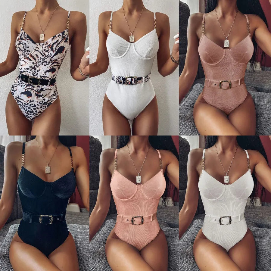 Women's Basic Modern Style Solid Color 1 Piece One Piece Swimwear