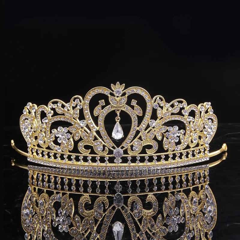 fashion water droplets crown flower alloy rhinestone plating crown 1 piece