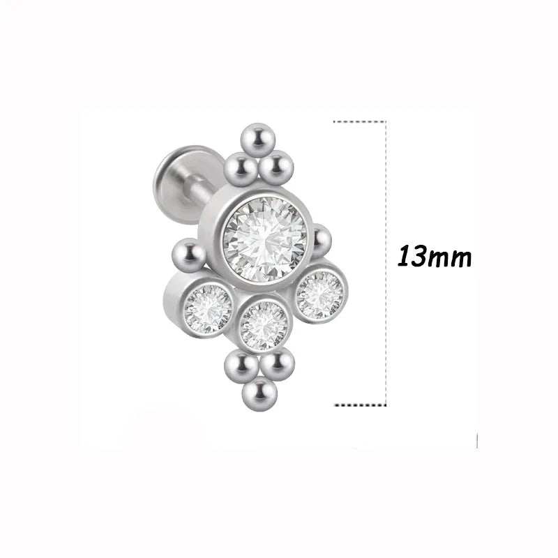 1 Piece Lip Rings Simple Style Classic Style Solid Color 316L Stainless Steel  G23 Titanium Ear Cartilage Rings & Studs