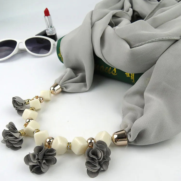 women's sweet flower chiffon kerchief
