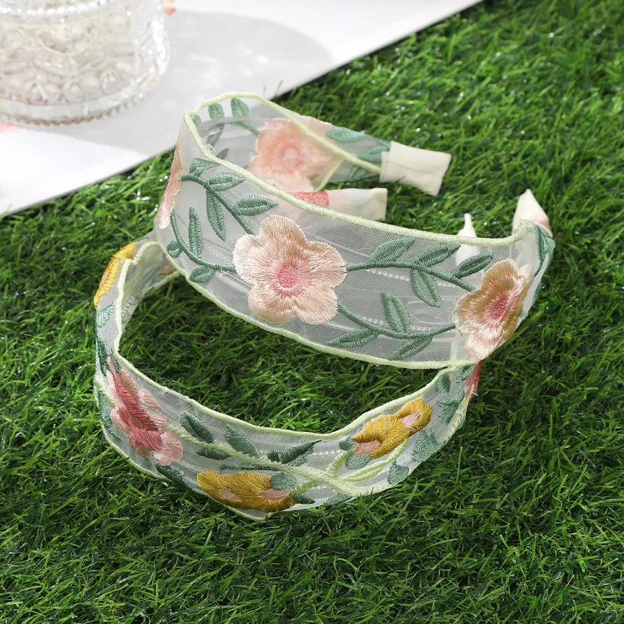 Lady Women's Flower Plastic Resin Hair Band