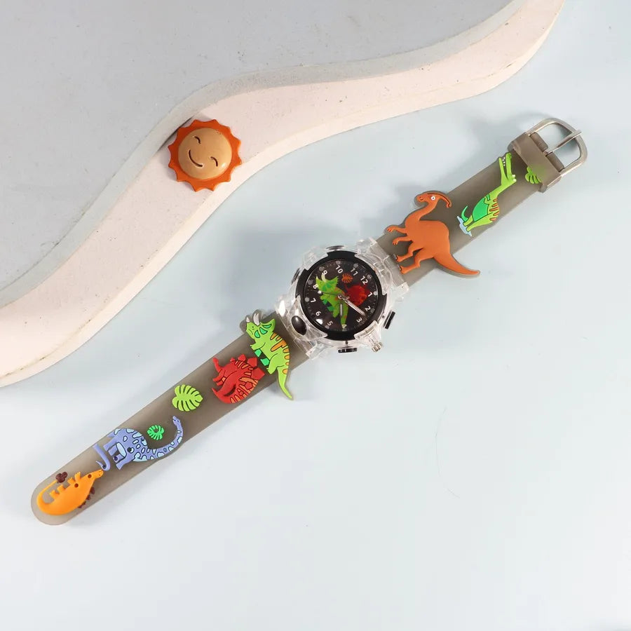 Children's Watch Creative Cartoon Quartz Color Shell Luminous Series Watch Primary School Boys and Girls 3D Viscose Watch