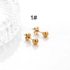 1 Pair Hip-Hop Geometric Cross Feather Plating 316 Stainless Steel  Earrings
