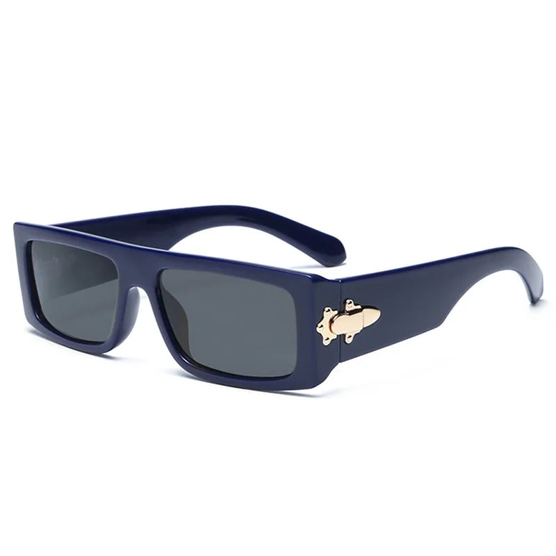 vintage style geometric ac square full frame men's sunglasses