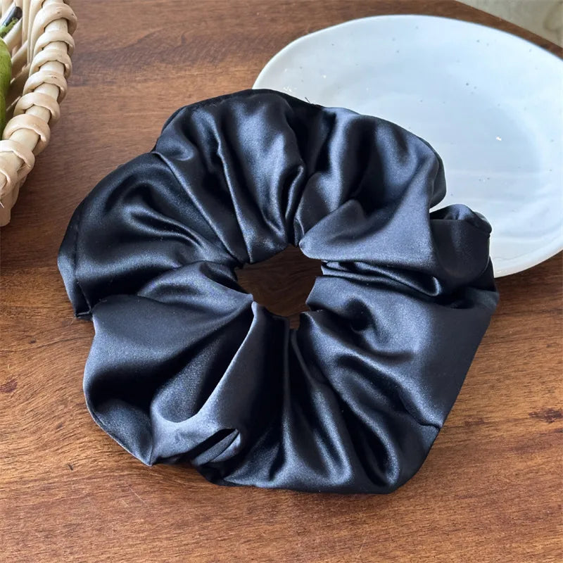 Elegant Lady Advanced Sense Women's Solid Color satin Hair Tie