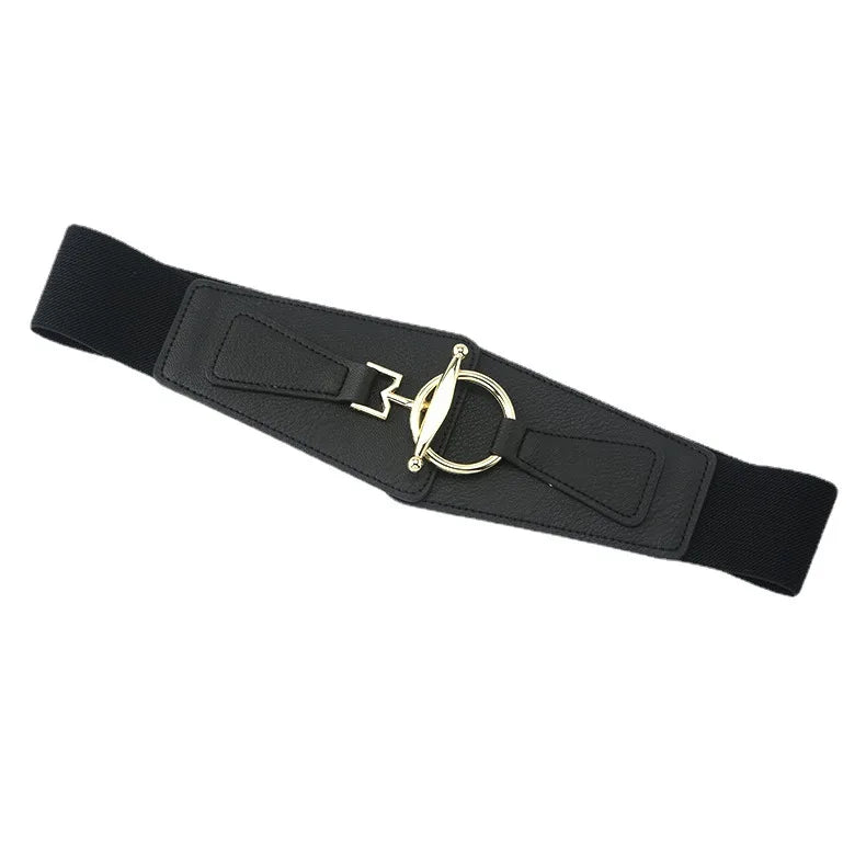 fashion solid color pu leather alloy women's leather belts