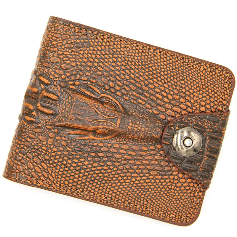Men's Crocodile Pu Leather Flip Cover Small Wallets