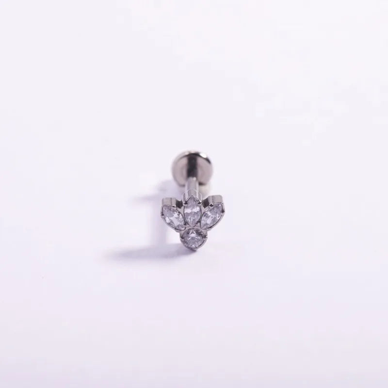 1 Piece Lip Rings Casual Gothic Hip-Hop Geometric Animal Titanium Alloy Polishing Plating Flowers Zircon 18K Gold Plated Lip Rings Ear Cartilage Rings & Studs