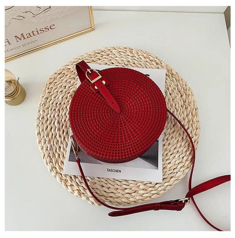 women's small pvc solid color streetwear zipper circle bag