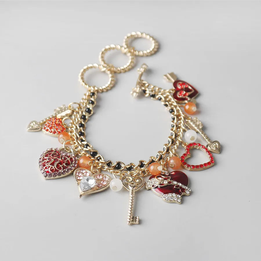 Creative Christmas Themed Bracelet Fashionable Alloy Snowflake Deer Design Festival Gift Asymmetric Electroplated Cartoon Style