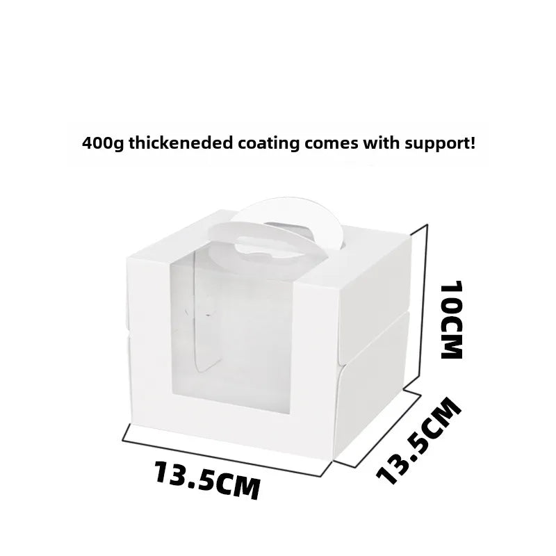 Three three four four six six eight eight inch birthday cake box portable cake box transparent window cake dessert packing box
