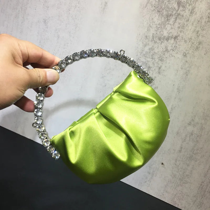 nylon solid color dumpling shape evening bags