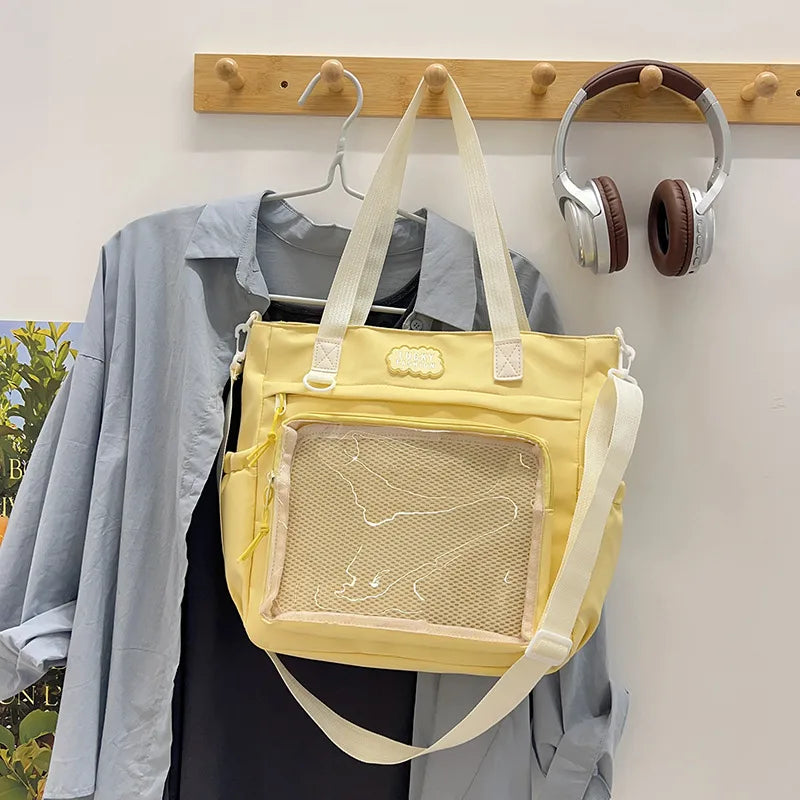 New Summer Student Handbag New Two-Dimensional Transparent Pain Bag High-End Commuter Tote Small Square Bag