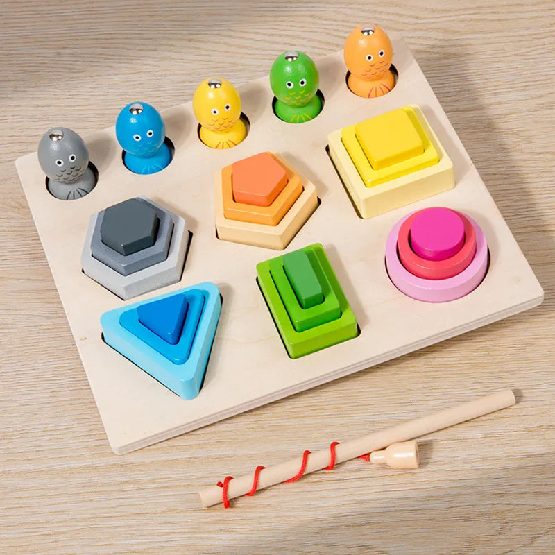 Building Toys Baby(0-2Years) Geometric Fish Wood Toys