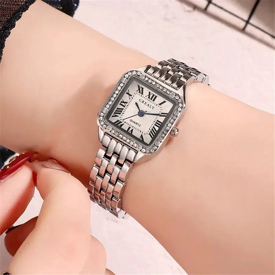 Casual Square Double Side Snaps Quartz Women's Watches