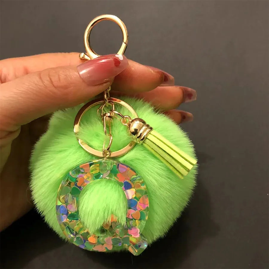 Simple Style Classic Style Letter Hairball Resin Unisex Bag Pendant Keychain