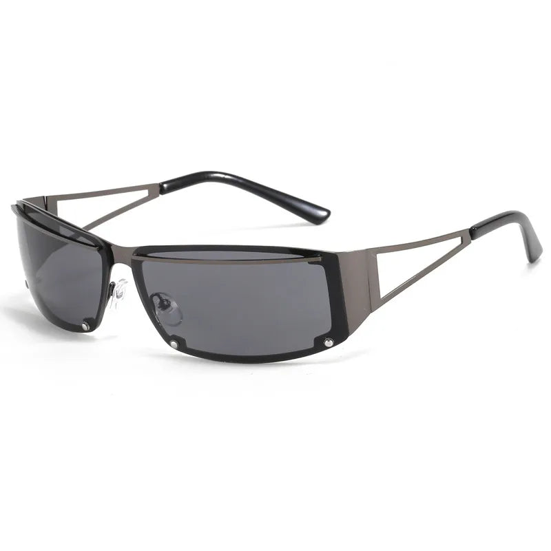streetwear solid color pc square frameless women's sunglasses
