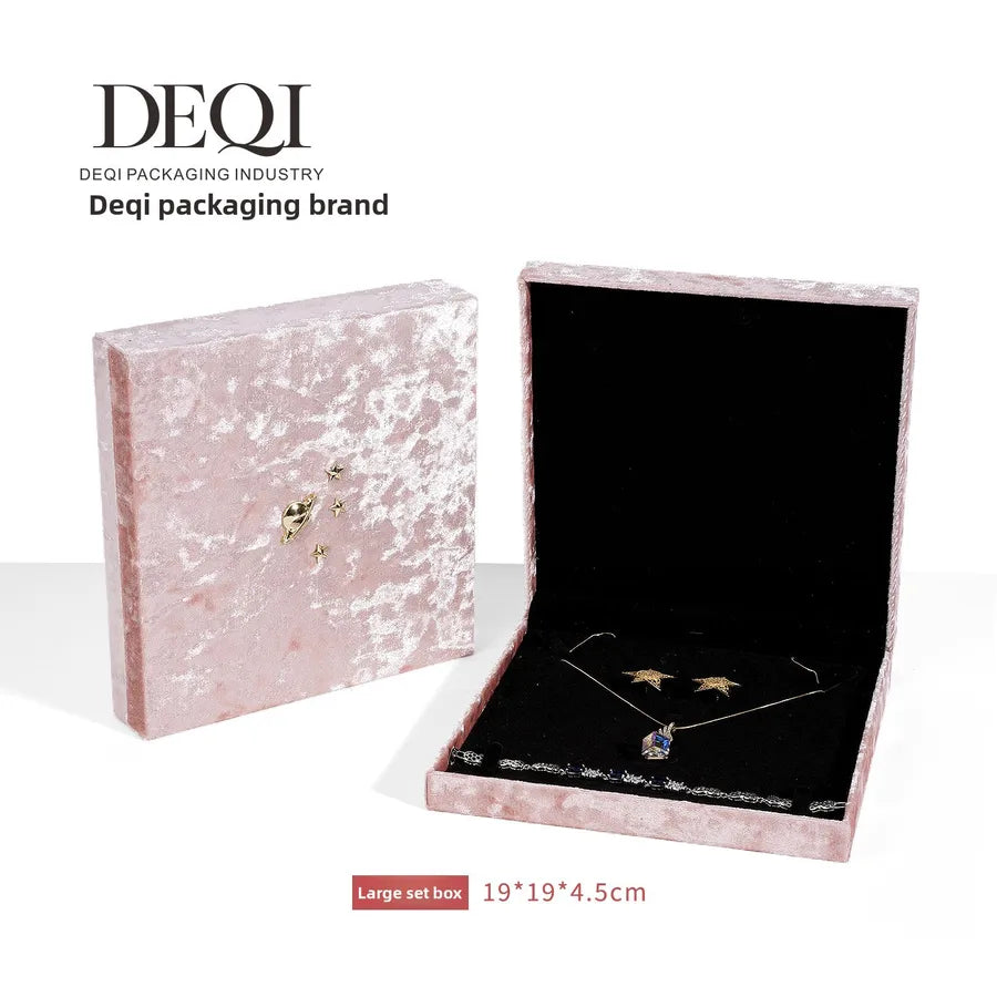 1 Piece Flannel Elegant Simple Style Daily Date Solid Color Jewelry Boxes