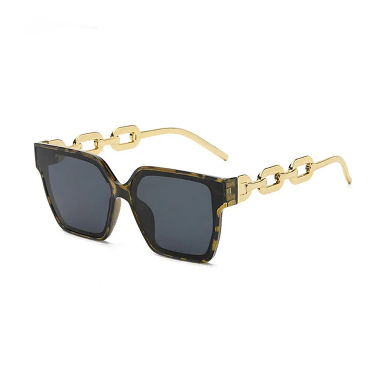 fashion geometric pc resin square metal full frame women's sunglasses