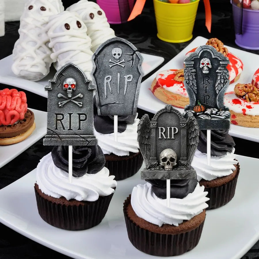 New Halloween Decoration Props Terror Party Flags Cake Paper Cups Graveyard Flag Banners Party Supplies Accessories