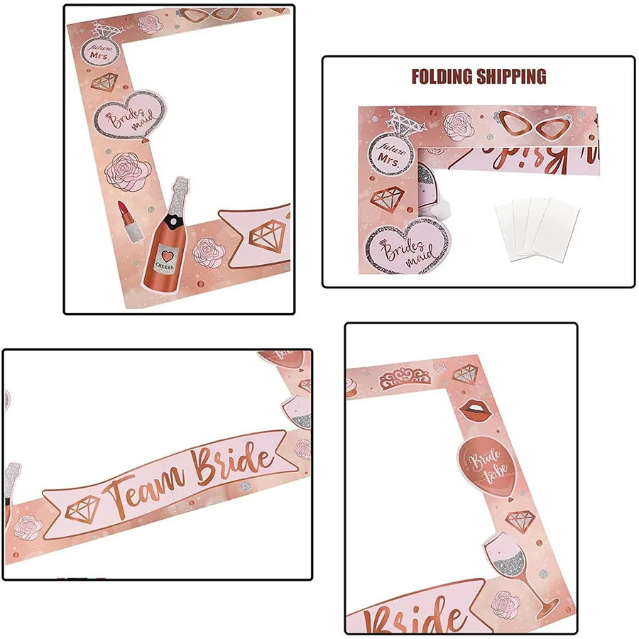 Bachelor party Wedding bride wedding bride to be photo props Team bride handheld paper photo frame