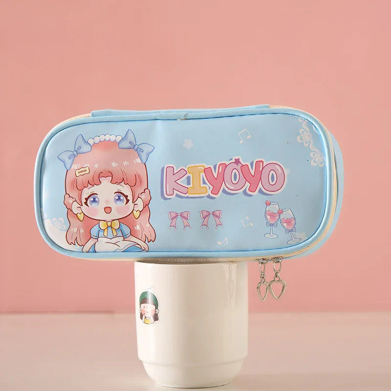cute creative small animal bus canvas  pencil case student stationery wholesale