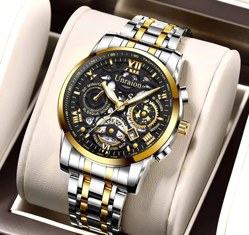 casual business geometric single folding buckle quartz men's watches