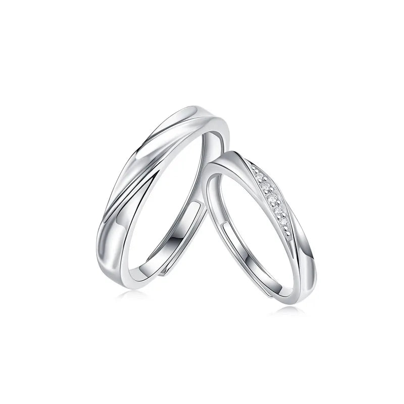 Moissanite 925 Sterling Silver Open Rings GRA Certificate Geometric Open Rings