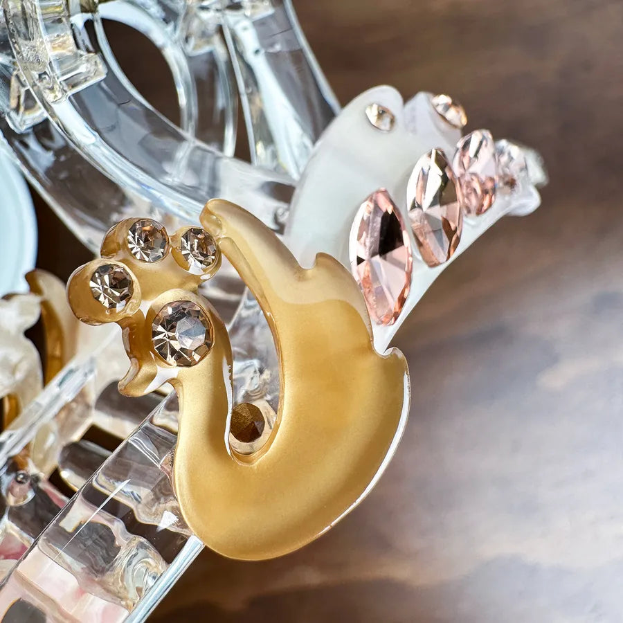 Dove High-End Acetate Hair Clip Diamond-Embedded Shark Clip Large Size Versatile Hair Accessories For Women Stylish Hair Decorations