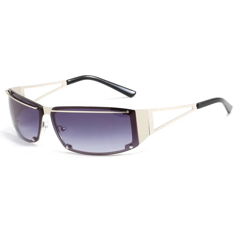 streetwear solid color pc square frameless women's sunglasses