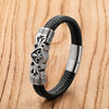 Vintage Style Punk Classic Style Geometric 316 Stainless Steel  Pu Leather Men's Bracelets