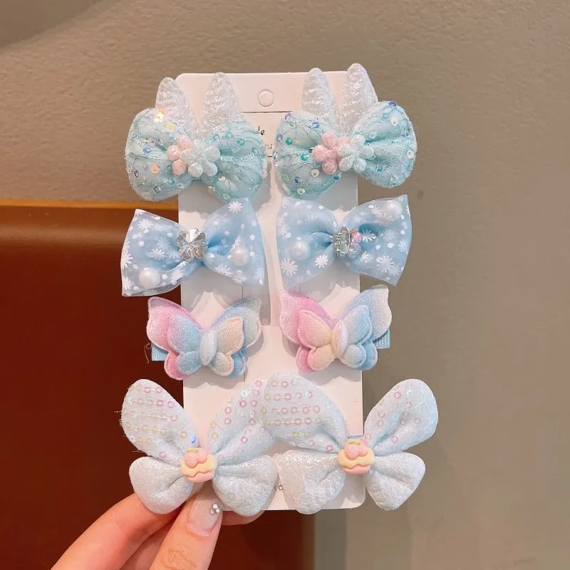 Cute Sweet Girl'S Flower Butterfly Bow Knot Cloth Hair Clip