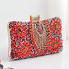 red green royal blue pu leather water droplets square evening bags