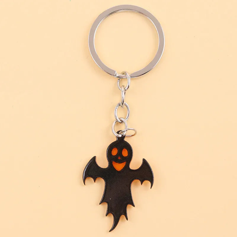 Cartoon Acrylic Keychain Color Block Spider Bat Design Cute Style Personality Hanging Ornament Accessories Halloween Series