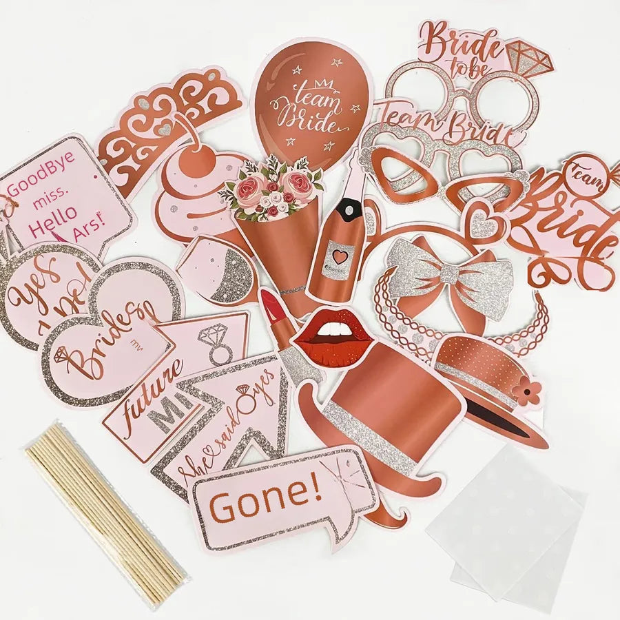 Bachelor party Wedding bride wedding bride to be photo props Team bride handheld paper photo frame