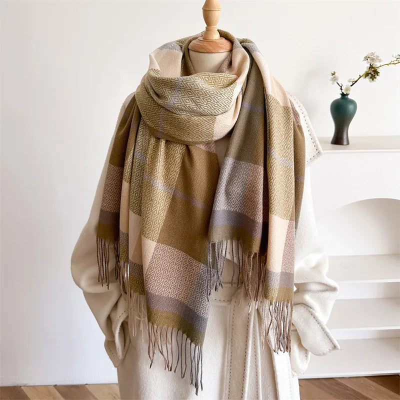 Unisex Casual Elegant Lattice Polyester Scarf