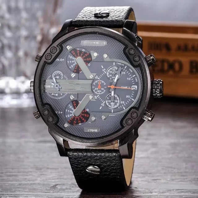classic style commute color block single folding buckle quartz men's watches