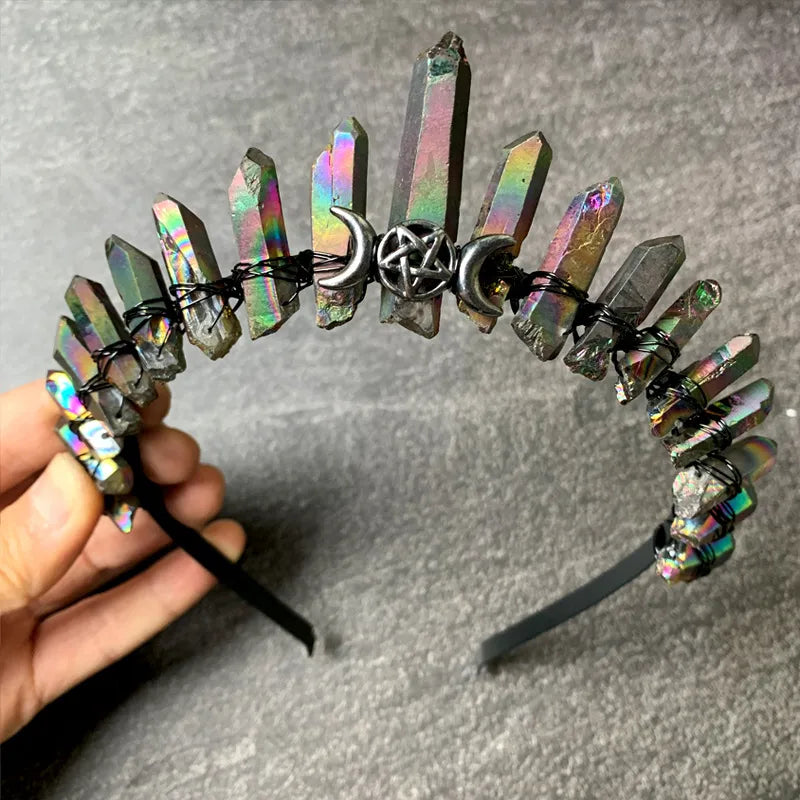 Women's Hip-Hop Retro Square Artificial Crystal Iron Three-dimensional Hair Band