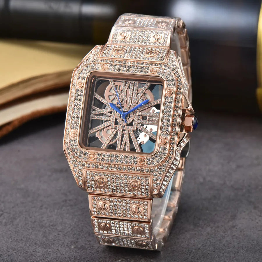 Glam Shiny Solid Color Butterfly Double Snap Quartz Women's Watches