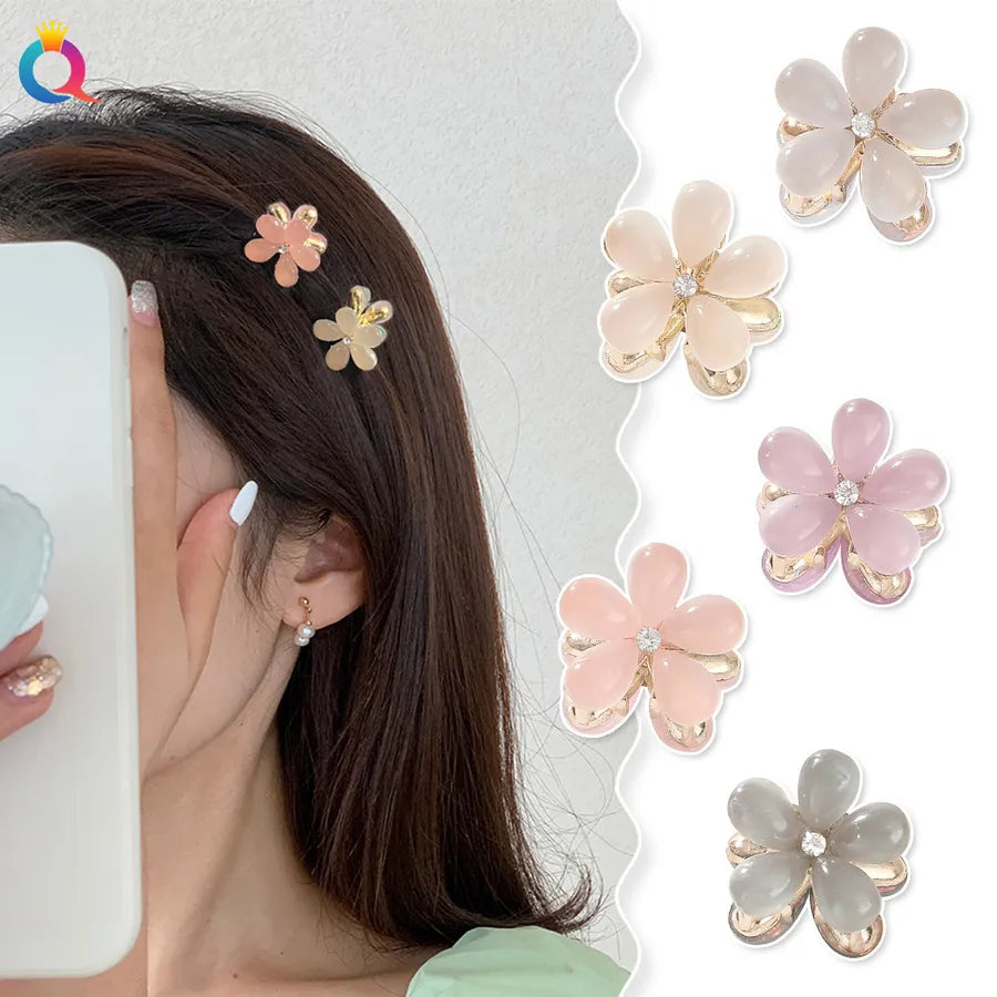 Sweet Women'S Plumeria Metal Inlay Rhinestones Hair Claws