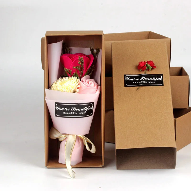 3 roses carnation soap bouquet 520 mother's day gift