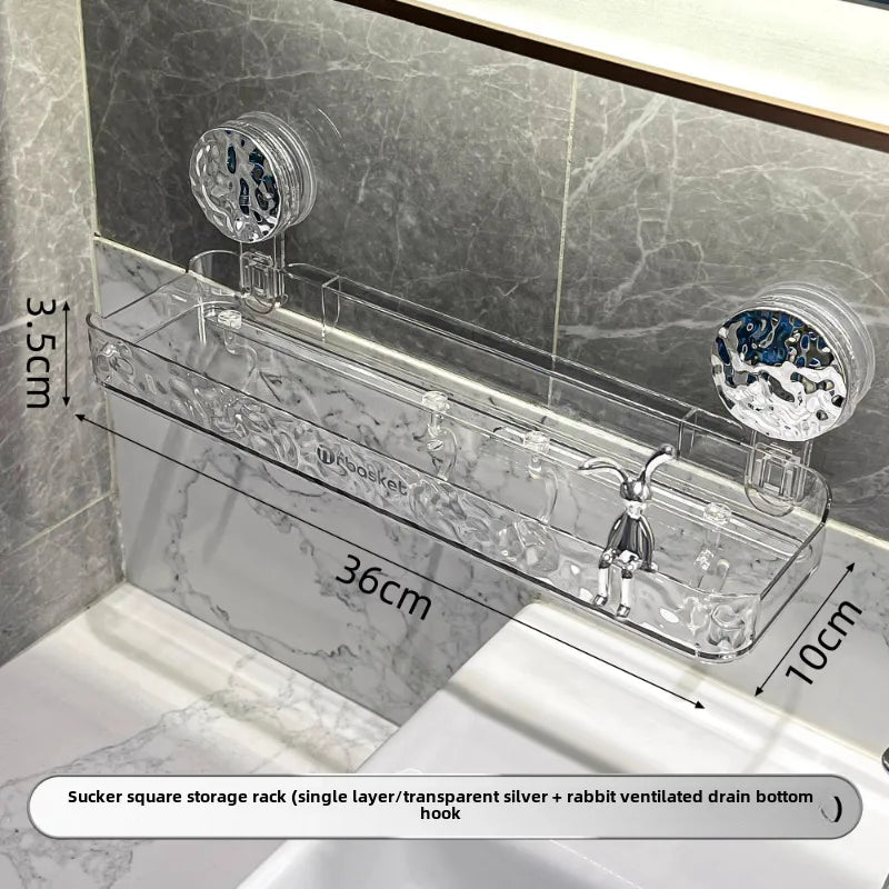 Bathroom suction cup triangle storage rack punch-free wall-mounted shelf bathroom toilet washstand corner storage rack