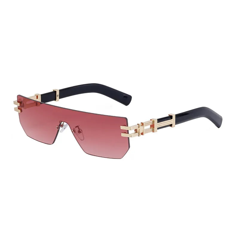 Vintage Style Hawaiian Geometric Pc Square Frameless Men's Sunglasses
